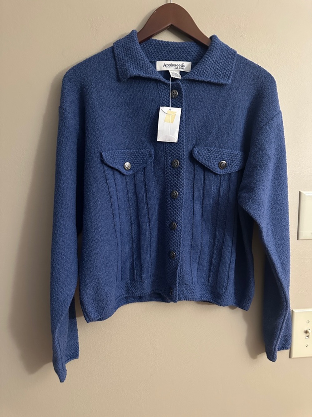 Appleseed's Navy Blue Button-Front Knit Cardigan
